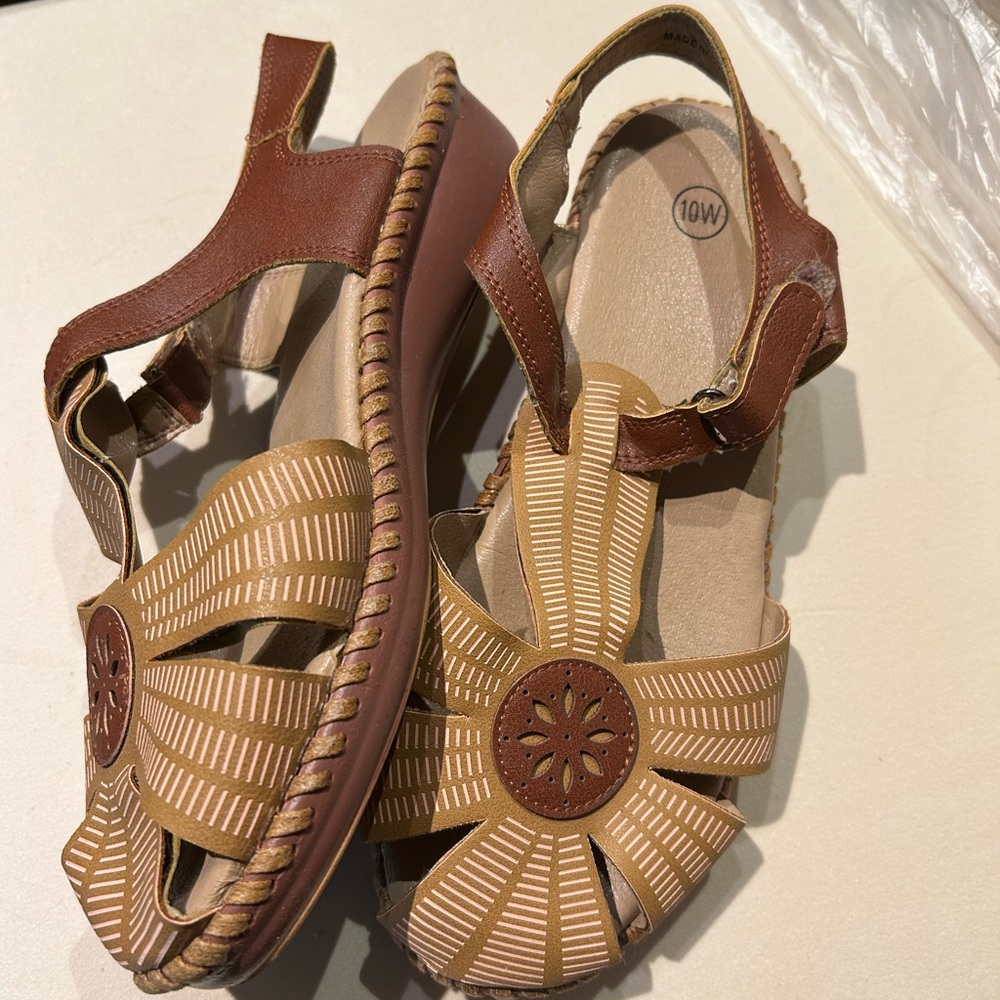 Elegant Brown and Tan Women's Sandals
